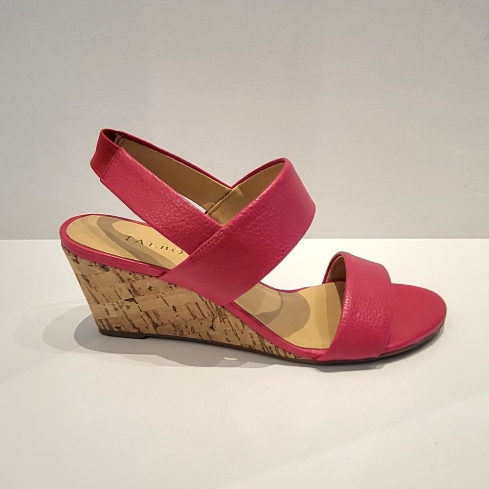 Talbots Pink Leather Wedge Sandals